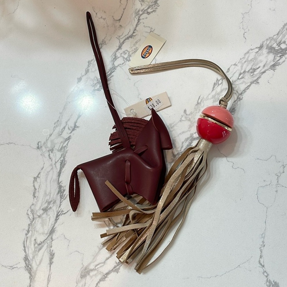 Two Fossil Bag Charms